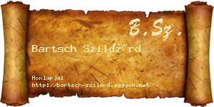 Bartsch Szilárd névjegykártya